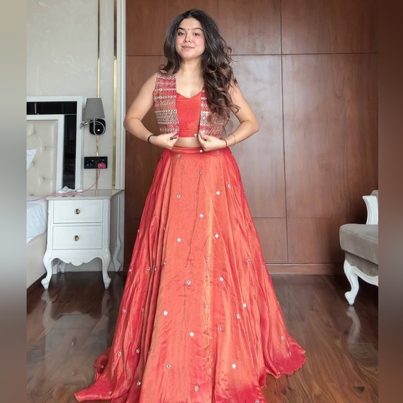 Wedding lehenga party wear lehenga, ethnic wear Traditional lehenga With Jacket - Picture 14 of 16